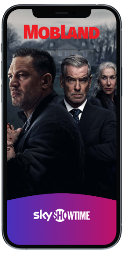 SkyShowtime app store screenshot featuring a hero title